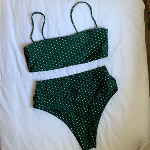 Stone Fox Swim green high waist bikini